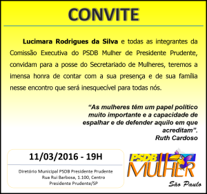 convite posse presidente prudente