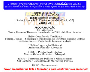 CURSO PREPARATÓRIO - CANDIDATAS 06-08-2016